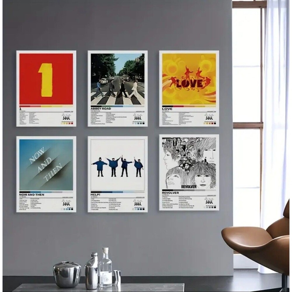 * Set of 6 * The Beatles Album Cover Art on Canvas 12 x 16 Quality New Unframed